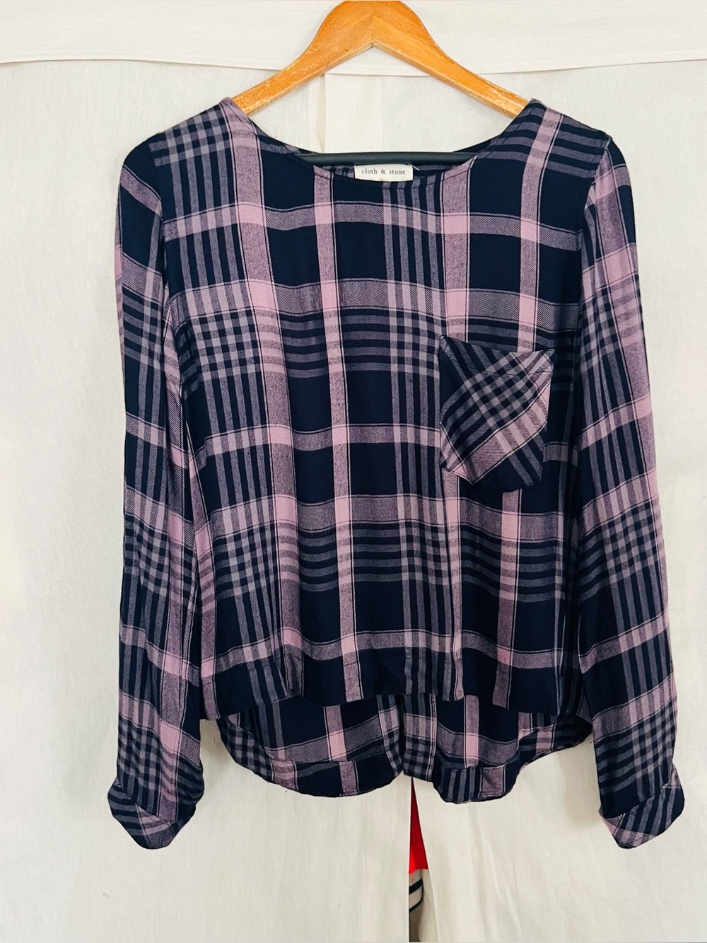 Cloth & Stone Plaid Up Long Sleeve Shirt